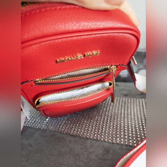 ❗️LOW START ❗️Michael Kors- NWT- Jet Set Medium Leather Crossbody Bag- Red - Picture 12 of 16